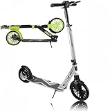 Cityroller Tretroller Scooter Stoßdämpfer | Höhenverstellbar Klappbar Kickscooter mit Big Wheel Räde für Jungen und Mädchenab 8y D