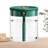 Luftbefeuchter für Schlafzimmer, Doppelspray Cool Mist Luftbefeuchter, 2L Große Kapazität Tank, Automatischer Feuchtigkeitssensor, Digitalanzeige Luftdiffusor, Leise Ultraschall-Feuchtigkeitscreme für