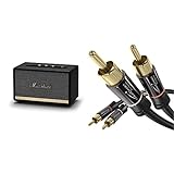 Marshall Acton II Bluetooth Lautsprecher, Kabelloser - Schwarz & KabelDirekt - Cinch Audio Kabel - 1m - (Koaxialkabel geeignet für Verstärker, Stereoanlangen, HiFi Anlagen & andere Geräte)