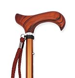 KMINA PRO - Gehstock Holz Verstellbar, Damen, Spazierstock Herren, Senioren, Höhenverstellbar, Elegant, Aluminium