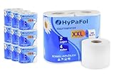 Hypafol Toilettenpapier 2-lagig weiß I Großpackung mit 10x 4 XXL Rollen I Gesamt 40 Rollen à 500 Blatt I 100% reiner Zellstoff & selbstauflösend I Klopapier Vorteilspack I WC Papier mit Motivprägung