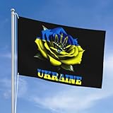 Rose Ukraine Flagge 90X150Cm Outdoor Sign With Metal Grommets Dekorative Fahnen Perfekte Parteifahne Décor Für Bauernhof Veranda Partys