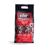 Weber Grill-Briketts (4kg Sack), für Lange und konstante Glut, ideal für längeres Grillen des Grillguts, 100% natürliches Holz, EU-Produkt, nachhaltig gewonnen, FSC Zertifiziert (17590)
