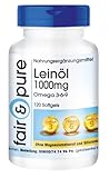 Fair & Pure® - Leinöl 1000 mg - 120 Softgels - essenzielle Fettsäuren Omega 3-6-9 - leicht schluckbar