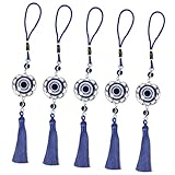 Mobestech 5Stücke Teiliges Türkische Evil Eye Hängedekorationen Hochwertige Schutzamulette für Auto und Blaues mit Detaillierter Verarbeitung Langlebig