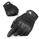 KEMIMOTO Outddoor Handschuhe Herren, Taktische Handschuhe mit Protektor und Touchscreen, Atmungsaktiv, Vollfinger, Motorradhandschuhe für Motocross, Quad, Moped, Roller, Mountainbike
