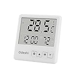 Multifunktionales Digitales Thermometer Hygrometer mit Zeitanzeige Emoticons Benachrichtigungen Alarmfunktion für Haushaltstemperatur und Luftfeuchtigkeit Messwerkzeug Langlebige Temperatur und