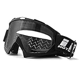 IIQBOVEN Lanzhou Motorradbrille,Motocrossbrille,Dirt Bike Brille,ATV Brille,Off Road Brille,Fahrradbrille,MX Brille für Männer Frauen Jugend Fit über Brille UV400 Winddichte mtb brille(Mattschwarz)