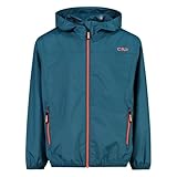 CMP Unisex Kinder Giacca Da Pioggia Bambini Con Cappuccio Fisso Regenjacke, Bluesteel, 164 EU