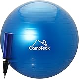 CampTeck U6764 Gymnastikball 65cm mit verbesserter Handpumpe für Fitness, Fitnessstudio, Pilates usw. - Geeignet für Männer und Frauen, Blau