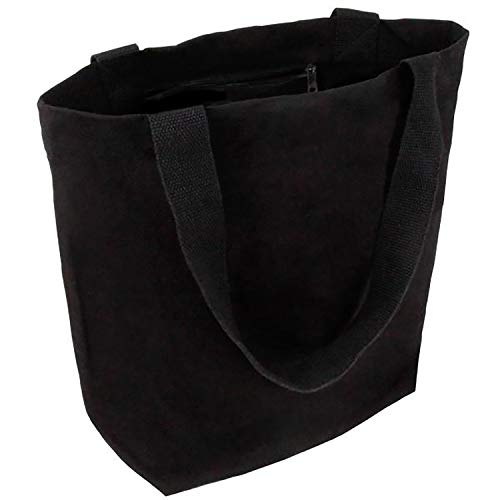 Cottonbagjoe stylische geräumige Tragetasche | mit Innentasche, Reißverschluss und großem Boden | Baumwolltasche Stofftasche Shopper Handtasche | Öko-Tex 100 Standard Zertifiziert