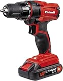 Einhell Akku-Bohrschrauber TC-CD 18-2 Li (Lithium Ionen, 18V, 2-Gang-Getriebe, Spindelarretierung, 18+1 Drehmomenteinstellungen, inkl. LED-Licht)