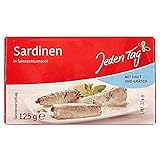 Jeden Tag Sardinen, mit Haut und Gräten, 125 g, Abtropfgewicht 90 g