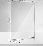 Manschin Laserdesign Spuckschutz Plexiglas Acrylglas und Metallfüße 50x75cm Niesschutz Thekenaufsteller Hustenschutz (50x75cm Hochformat (ohne Durchreiche))