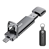 SSK USB C Externe SSD Stick 128GB, bis zu 550 MB/s Extreme schneller Festplatte, Dual-USB Typ C + USB A USB3.2Gen2 Speicherstick für Android-Telefon, Laptop, Tablet, Mac