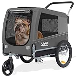 Tiggo VS Pets Large 2 in 1 Hundefahrradanhänger & Jogger bis 35 kg Hundeanhänger Fahrradanhänger für Hunde mittelgroße und große Hunde 80205 (Grau)