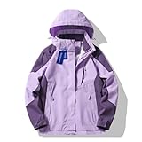 Regenjacken Herren-Windbreaker-Regenmantel, winddichte Jacke, Softshell-gefütterter Mantel mit Kapuze for Wandern, Angeln Softshelljacke (Color : Purple, Size : XXXXXX-Large)