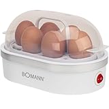 Bomann® Eierkocher 6 Eier | mit akkustischem Signal (Summer) | inkl. Messbecher und Eipicker | Egg Cooker | Heizschale antihaftbeschichtet | Egg Boiler | EK 5022 CB weiß