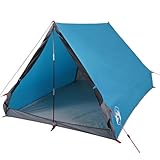 vidaXL Camping Keilzelt 2 Personen, Campingzelt mit Steckverbindungssystem, Trekkingzelt mit Glasfaserstangen, Zelt A-Rahmen, Grün 185T Polyester