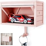 ZAMETTER Wandmontierter Schlüsselanhänger-Organizer mit stilvollem Garagentor für Auto-Display und Aufbewahrung (Beige)