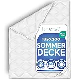 KNERST® Bettdecke 135x200 cm - Sommerdecke 135x200 - Steppdecke 135x200 für Komfortables Schlafen - dünne Decke 135x200 für den Sommer - Schlafdecke waschbar - leichte Sommerdecke - Bett Decke