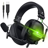 WESEARY Gaming Headset, PS5 Headset Stereo Gaming Headphones mit Mikrofon für PS4/PS5/PC/Xbox One/Switch, Headset mit 3,5mm Jack, RGB Licht