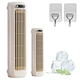 Migilife Cooling Ace, Tragbarer Klimaanlage Kühlventilator Leise mit 3 Geschwindigkeiten, USB-Ladung Cooling Ace, Kleiner Desktop-Turmventilator für Home Office [Energieklasse A+++] (Weiß)