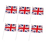 Unomor 6st Britische Partydekorationen Mini-flaggen Wehende Fahne Gedenktag-flagge Festivalfahnen Union Jack-handflaggen England-flagge Handschwenkende Flagge Vereinigtes Königreich.