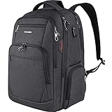 KROSER Laptop Rucksack 17,3'' Business Rucksack Schulrucksack Großer Wasserdicht Taschen Reise Backpack Daypack für Herren/College/Männer/Frauen Schwarz MEHRWEG
