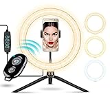 GOLDVIVER® | Ringleuchte Dimmbar – 10 Zoll Ringlicht mit Stativ & Bluetooth Selbstauslöser – 10 Helligkeitsstufen & 3 Farben – Für Selfies, Tik Tok, YouTube & Videos