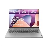 Lenovo IdeaPad Flex Convertible 5 Laptop | 14' WUXGA Display | AMD Ryzen 7 7730U | 16GB RAM | 512GB SSD | AMD Radeon Grafik | Windows 11 Home | QWERTZ | grau | 3 Monate Premium Care