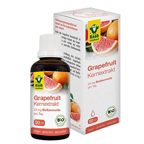 Raab Vitalfood Bio Grapefruit-Kernextrakt mit Bioflavonoiden, Tropfen, Rohware aus Südeuropa, vegan, bio-zertifiziert, 50 ml