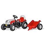 Rolly Toys 012510 - rollyKid Steyr 6165 CVT Trettraktor (mit Anhänger, für Kinder ab 2,5 Jahre, Flüsterlaufreifen, Überrollbügel)