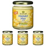 Alnatura Bio Mandelmus Weiß, Vegan, 250g (Packung mit 4)