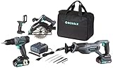 Amazon-Marke: Denali by SKIL, Bohrmaschine, Stichsäge, Kreissäge und Flutlicht, 18 Volt (20 V max.), inklusive zwei 2,0 Ah Lithium-Akkus und Ladegerät, Blau