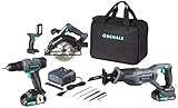 Amazon-Marke: Denali by SKIL, Bohrmaschine, Stichsäge, Kreissäge und Flutlicht, 18 Volt (20 V max.), inklusive zwei 2,0 Ah Lithium-Akkus und Ladegerät, Blau