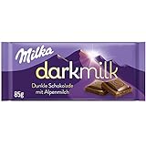 Milka Dark Milk Alpenmilch 1x 85g I Zartherbe Alpenmilch-Schokolade I Milka Schokolade aus 100% Alpenmilch I Tafelschokolade