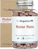 Neu: TheOrganical® Roter Reis 600 mg | 120 hochdosierte Kapseln | Hergestellt in Hamburg | Laborgeprüft | 100% Vegan | Ohne Zusätze | Roter Reis Kapseln Hochdosiert | 2,9 mg Monacolin