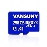 Vansuny Micro SD Karte 256 GB Speicherkarte Micro SD 256GB mit SD Adapter Bis zu 100 MB/s Lesegeschwindigkeit (UHS-I, U3, A1, V30, C10, 4K UHD microSDXC)