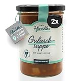DER PFARÖLLER Gulaschsuppe – mit jeweils 400 gr. – Hausgemachte Suppe im Glas mit Rindfleisch & Kartoffeln – leckeres Fertiggericht für Topf & Mikrowelle (1er set, Gulasch)