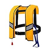 Yahbrra Aufblasbare Schwimmweste Unisex Erwachsene Tragbar Auftriebshilfe Weste schwimmhilfe für den Wassersport, Schwimmen, Surfen, Bootfahren, Erwachsene Jugendliche (Color : Yellow, Size : Manual