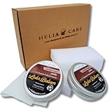 HeliaCARE Bio Premium Lederbalsam Bienenwachs - Antibakterielle Lederpflege - Lederfett farblos in Lebensmittelqualität - Leder Conditioner aus Deutschland (2x50ml)