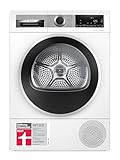 Bosch WQG235D00 Serie 6, Wärmepumpentrockner 8 kg, Schneller getrocknete Wäsche, Auto Dry, Option Halbe Beladung, Anti Vibration-Design, Sensitive Drying-System, Selbstreinigender Kondensator, Weiß
