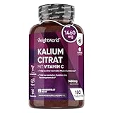 Kalium Tabletten - 1460mg pro Portion - 180 Stück & Vegan - Muskelaufbau & Nervensystems (EFSA) - 3 Monate Vorrat - Alternative zu Kaliumchlorid - WeightWorld