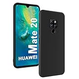 Losvick Hülle für Huawei Mate 20, Stoßfest Mat Schwarz, Handyhülle Ultra-Dünne Silikon, Schutzhülle Weiche TPU Flexibel Bumper Kratzfest case Black Slim - Schwarz