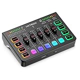 IXTECH Gaming Audio Mixer – 4-Kanal Soundboard mit RGB & XLR Mikrofon-Support | PC Audio Interface mit Equalizer für Gaming, Podcast, Streaming & Karaoke, Individuelle Lautstärkeregelung (Schwarz)