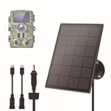 LVYXON Solarpanel für Jagdkameras, 6000 mAh Akku, IP66 wasserdicht, 3 W, 5 V, kompatibel mit 96 % 3G 4G Trail-Kameras, einfache Installation, intelligente Schutzschaltung