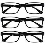 UV ReaderDie Lesebrille Unternehmen Schwarz Leser Wert 3er-Pack Herren Frauen UVR3092BK +1,50