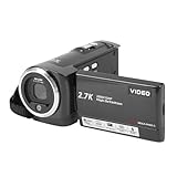 Videokamera -Camcorder, QHD 2.7K 50 MP 16x Digital Zoom Vlogging -Kamera mit LED -Fülllicht, 2,8 '' 270 ° Drehung LCD -Bildschirm Digitalkamera Recorder mit Akku und