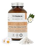 TITANIA® Fußbadesalz 360g mit Kamillen- & Weißem Tee-Extrakt, Natürliche Fußpflege zur Entspannung & Regeneration, Vegan, Ohne Mikroplastik, Dermatologisch getestet, Made in Germany